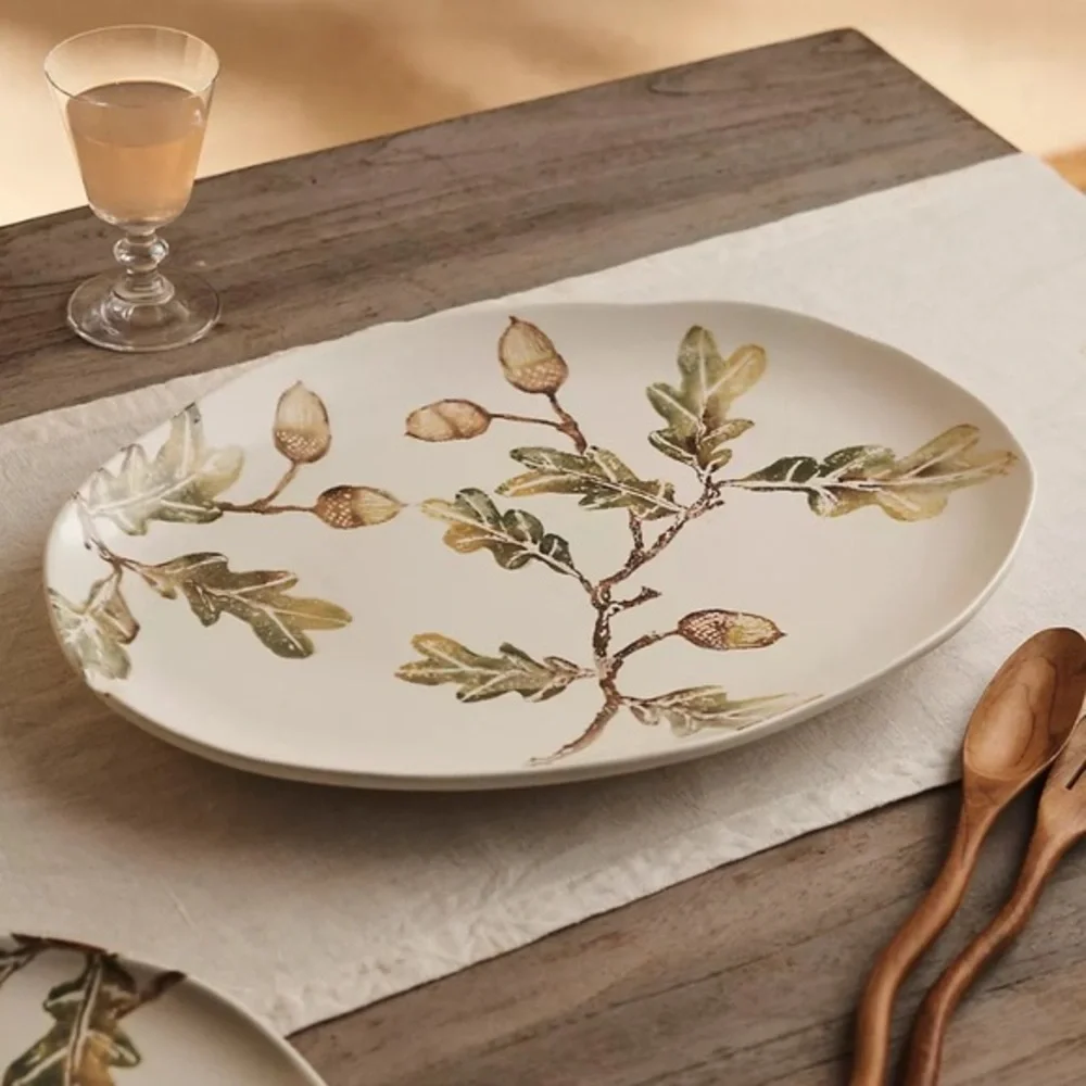 Terrain-Oak + Acorn Ceramic Platter, Oval